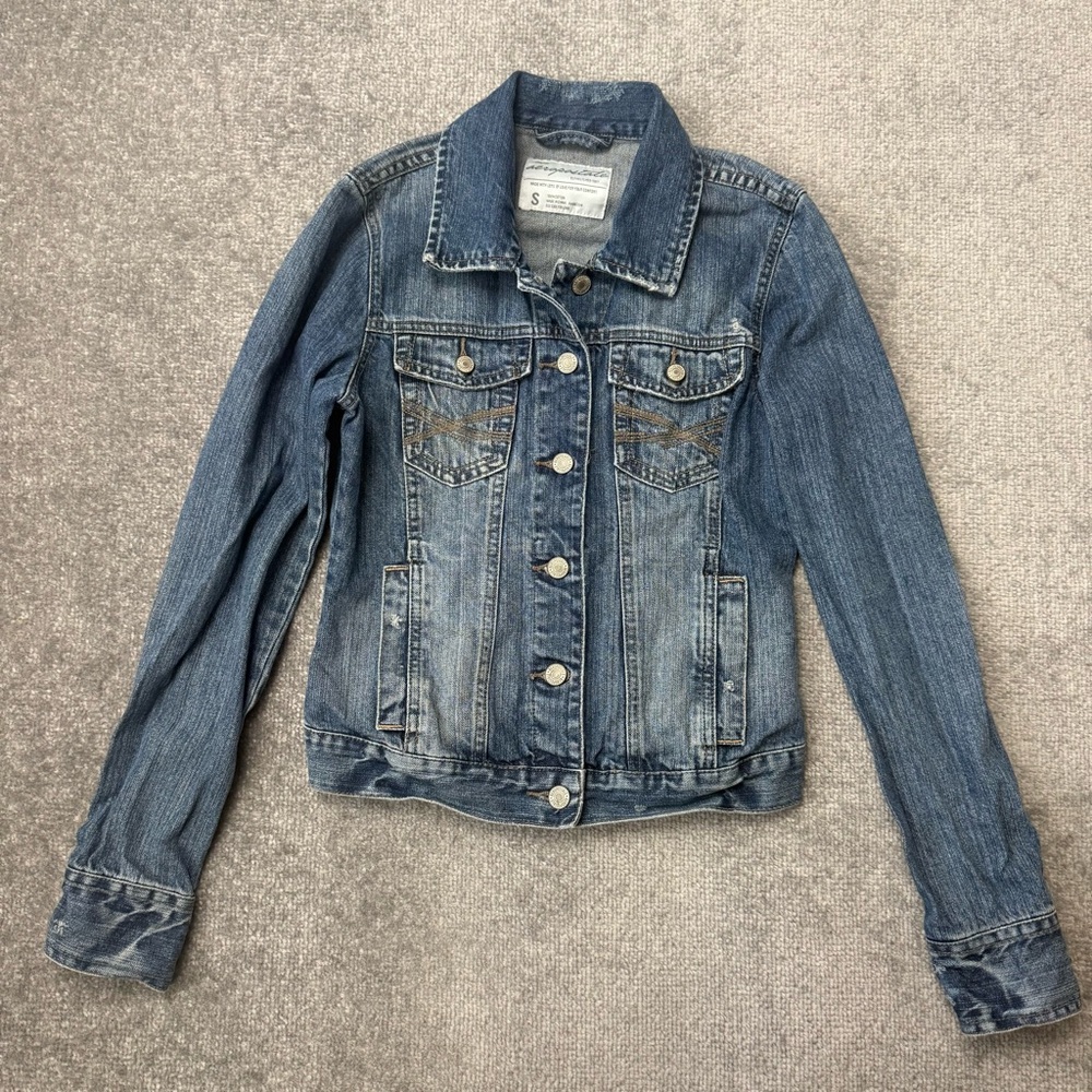 Aeropostale Jacket Womens Small Denim Blue Jean Casual Classic Spring Fall Coat